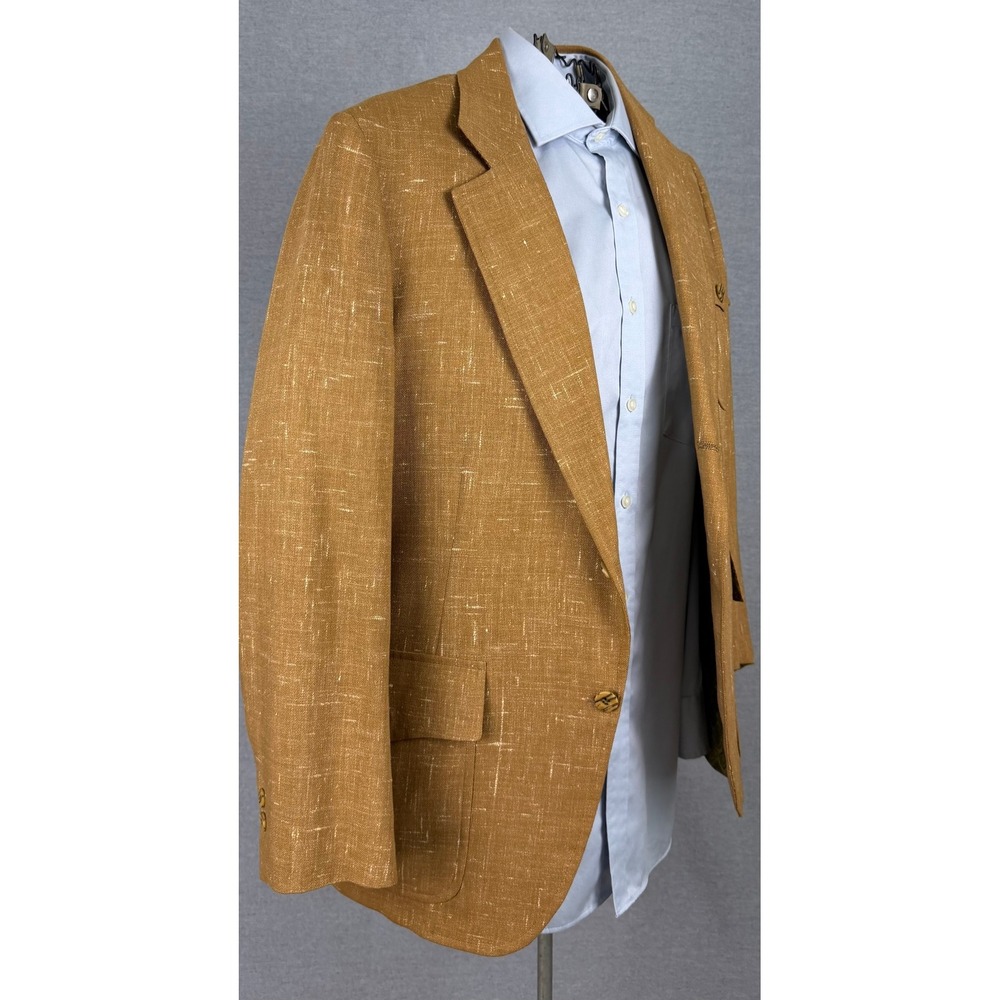 Vintage Royal York Bond Clothes 60s Flecked Mustard Gold Sport Coat Blazer 40R